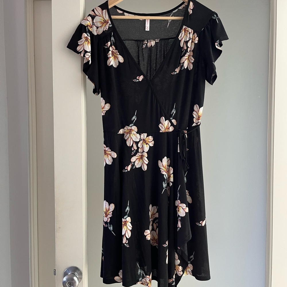 Xhilaration Black Wrap Dress